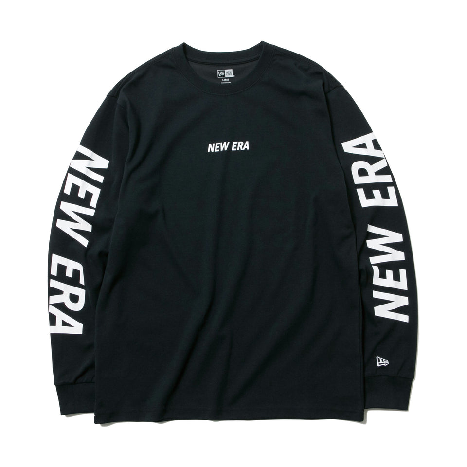長袖 パフォーマンス Tシャツ ニューエラ フロント スリーブ ブラック レギュラーフィット