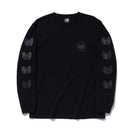 【ストア限定】 長袖 コットン Tシャツ WU-TANG CLAN ウータン・クラン スリーブロゴ ブラックオンブラック