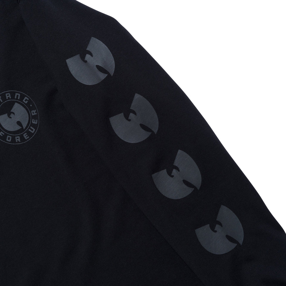 【ストア限定】 長袖 コットン Tシャツ WU-TANG CLAN ウータン・クラン スリーブロゴ ブラックオンブラック