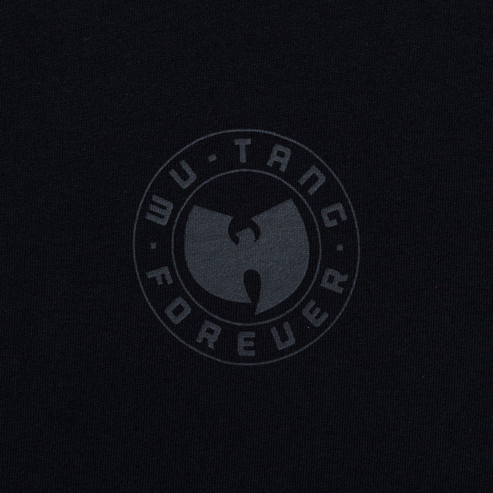 【ストア限定】 長袖 コットン Tシャツ WU-TANG CLAN ウータン・クラン スリーブロゴ ブラックオンブラック