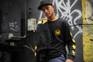 【ストア限定】 長袖 コットン Tシャツ WU-TANG CLAN ウータン・クラン スリーブロゴ ブラックオンブラック