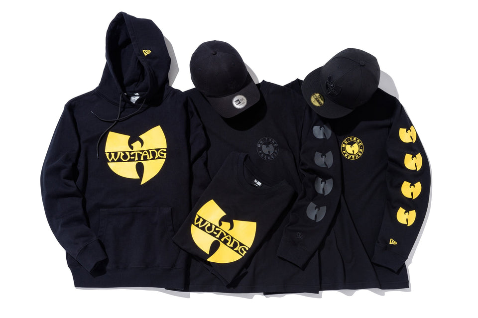 【ストア限定】 長袖 コットン Tシャツ WU-TANG CLAN ウータン・クラン スリーブロゴ ブラックオンブラック