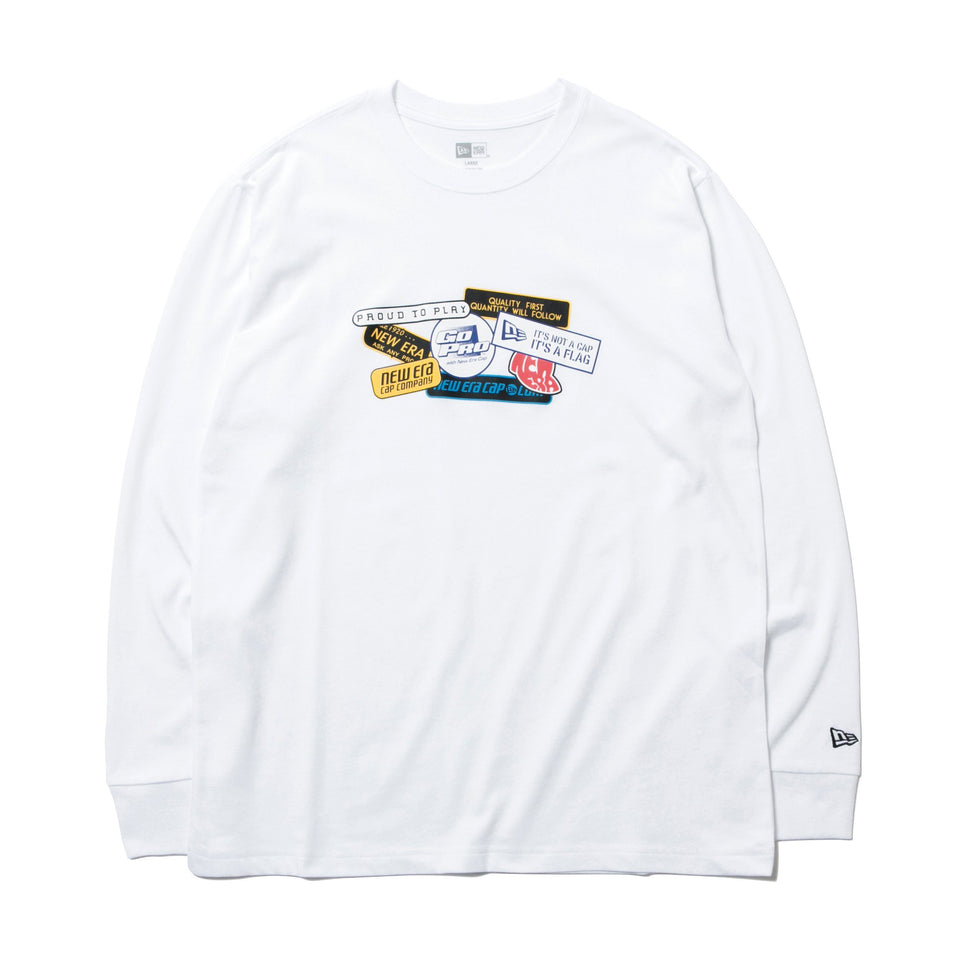 長袖 コットン Tシャツ オールドロゴパッチ ホワイト レギュラーフィット