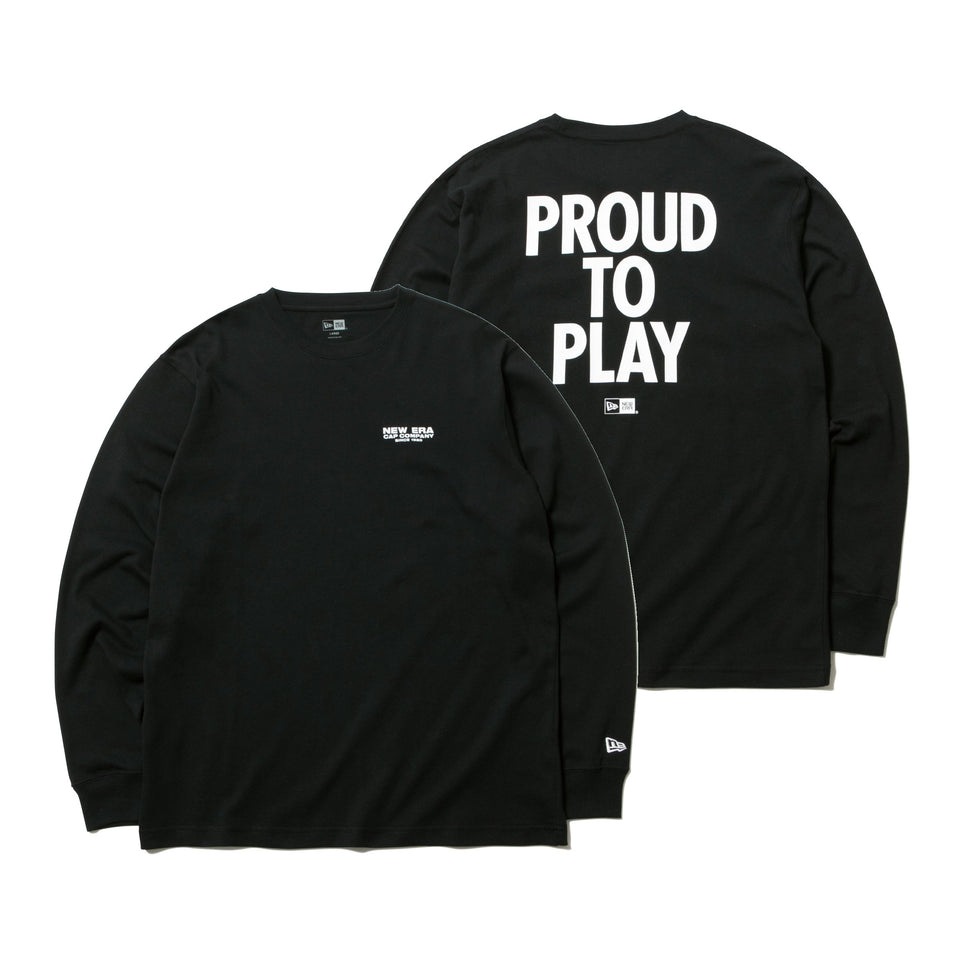長袖 コットン Tシャツ PROUD TO PLAY ブラック レギュラーフィット