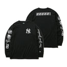 長袖 コットン Tシャツ ニューヨーク・ヤンキース ブラック レギュラーフィット