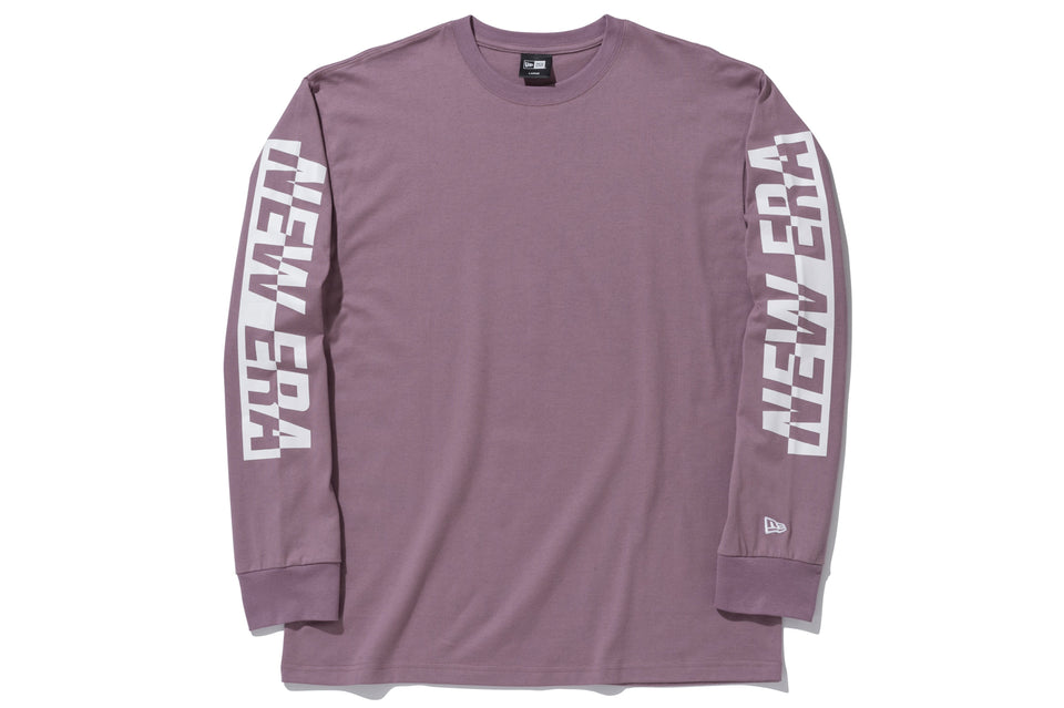 【ストア限定】 長袖 コットン Tシャツ NEW ERA スリーブ ダスキーローズ