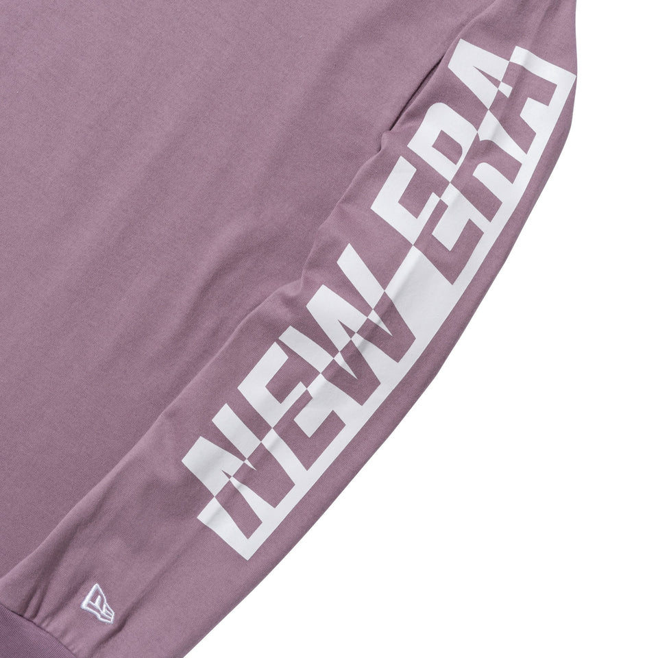 【ストア限定】 長袖 コットン Tシャツ NEW ERA スリーブ ダスキーローズ