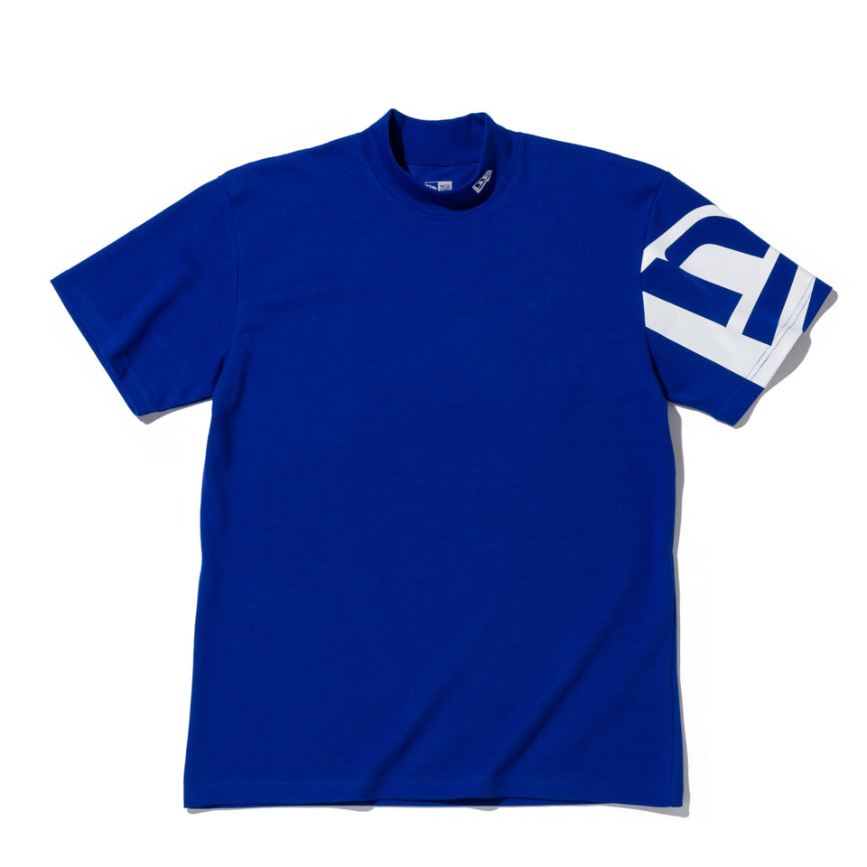【ゴルフ】 パフォーマンス Tシャツ ミドルネック ブルー × ホワイト レギュラーフィット