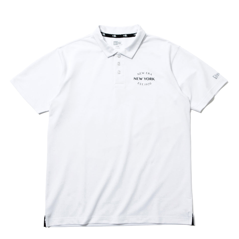 【ゴルフ】 ポロシャツ CVC 鹿の子ポロ New Era New York Est 1920 ホワイト