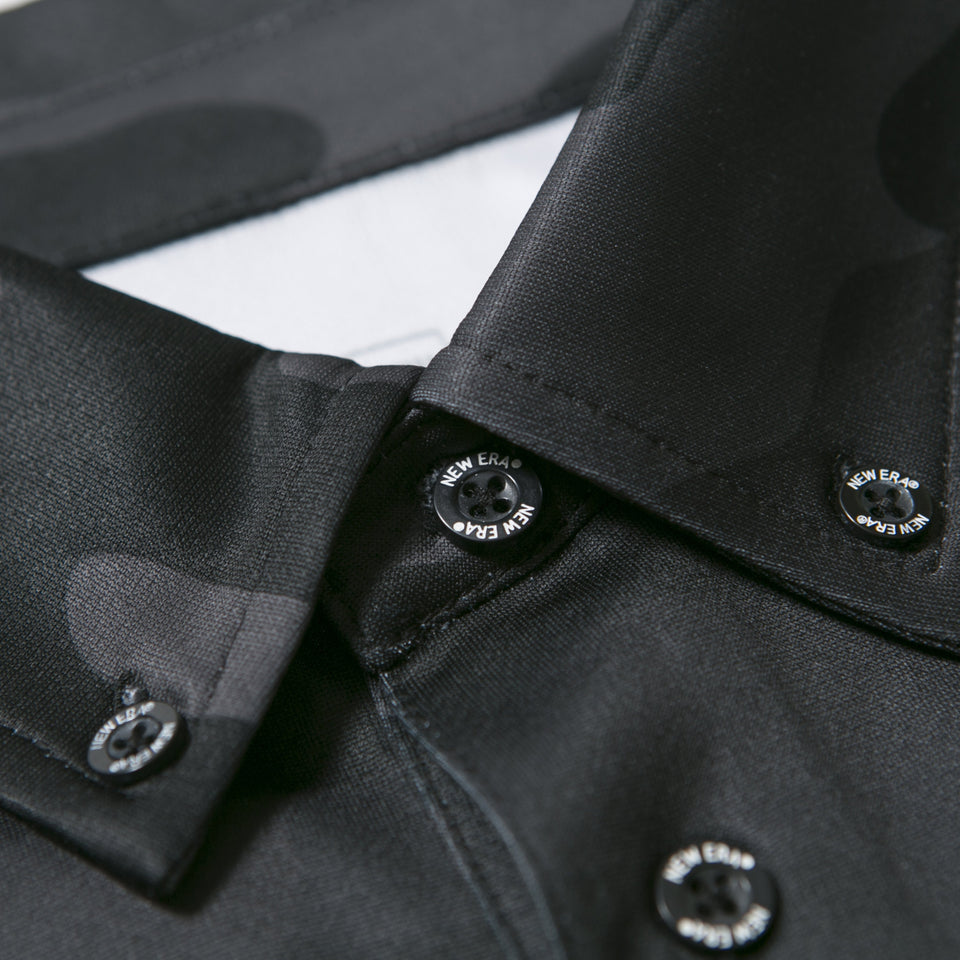 【ゴルフ】 ポロシャツ テックポロ ボタンダウン ブラックウッドランドカモ