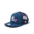 Youth 9FIFTY トラッカー With Heart ニューヨーク・ヤンキース ウォッシュドデニム × スノーホワイト / ストロベリー