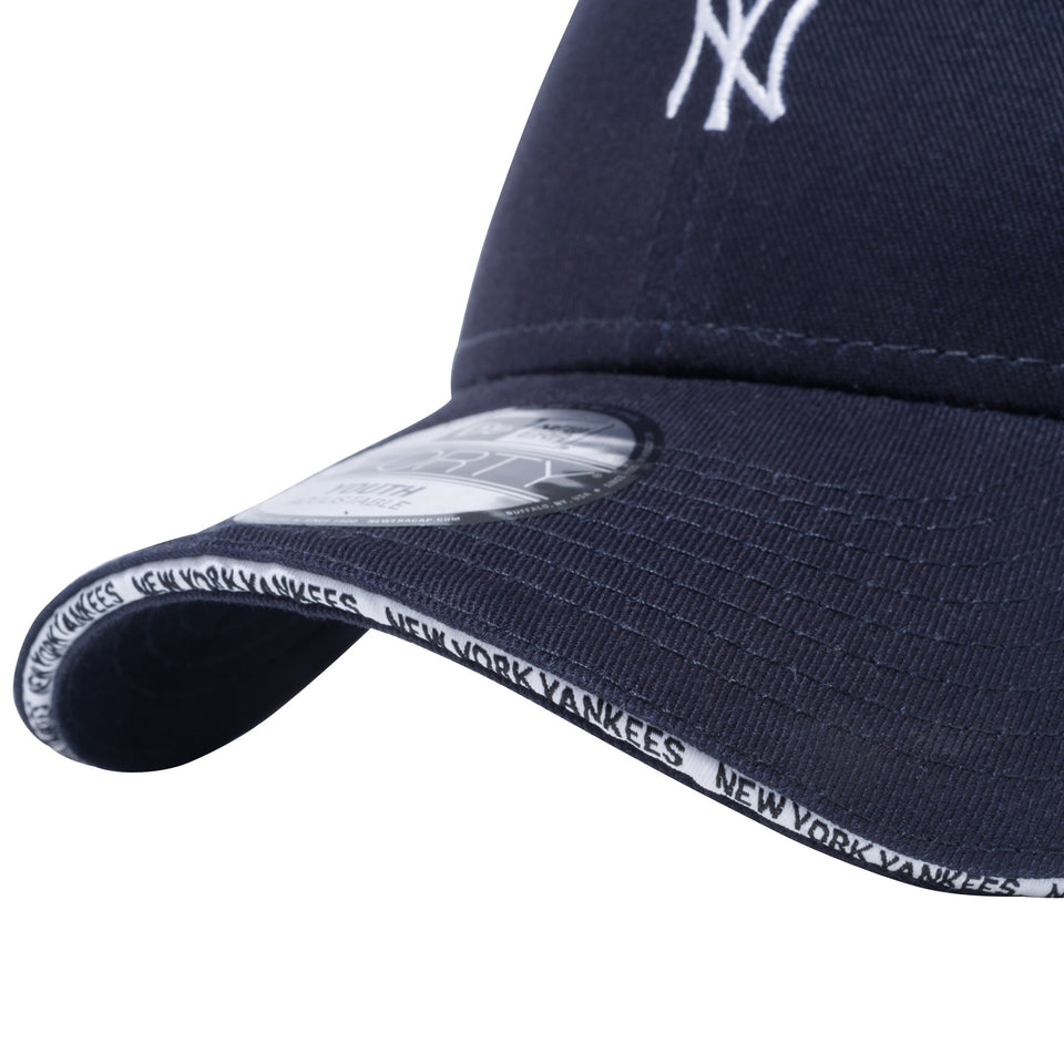 Youth 9FORTY ベーシックファブリックス ニューヨーク・ヤンキース サンドイッチバイザー ネイビー