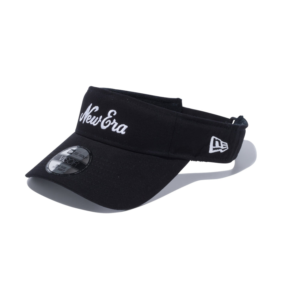 【ゴルフ】 サンバイザー ストレッチコットン ウォッシャブル New Era ロゴ ブラック