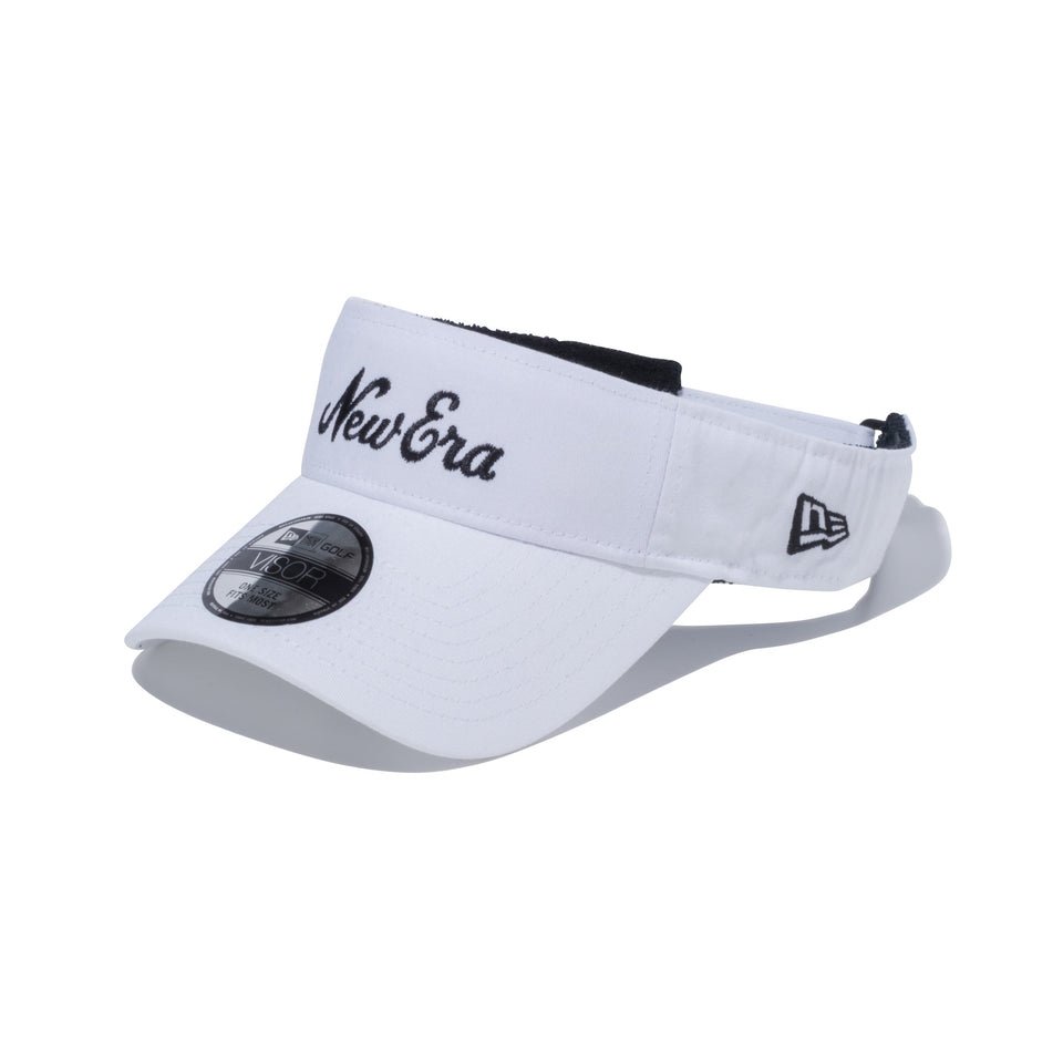 【ゴルフ】 サンバイザー ストレッチコットン ウォッシャブル New Era ロゴ ホワイト