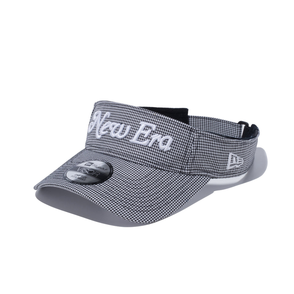 【ゴルフ】 サンバイザー ハウンズトゥース New Era ロゴ