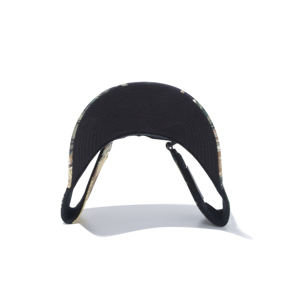【ゴルフ】 サンバイザー New Era オールドロゴ ブラックイエローボタニカル