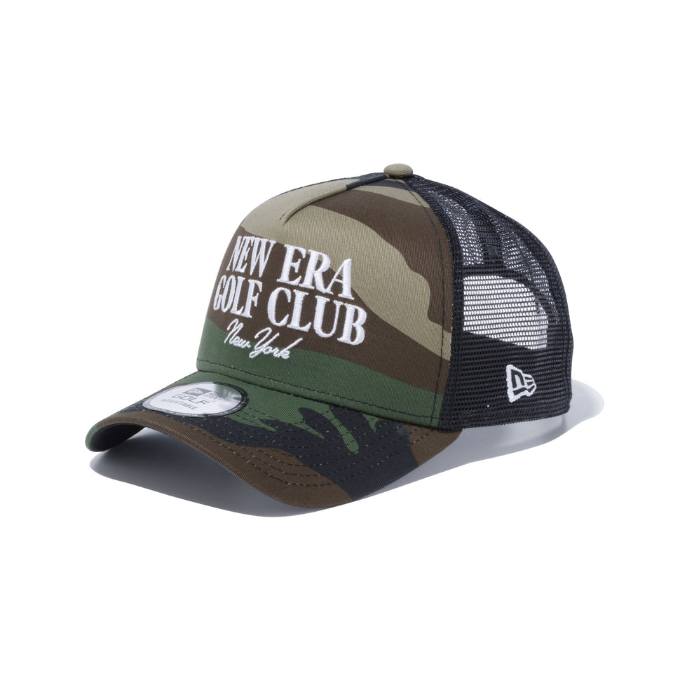 【ゴルフ】 9FORTY A-Frame トラッカー NEW ERA GOLF CLUB ウッドランドカモ ブラックメッシュ