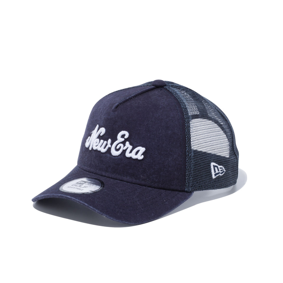 【ゴルフ】 9FORTY A-Frame トラッカー ヘビーウォッシュド ダックキャンバス New Era オールドロゴ ネイビー