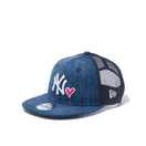 Child 9FIFTY トラッカー With Heart ニューヨーク・ヤンキース ウォッシュドデニム × スノーホワイト / ストロベリー