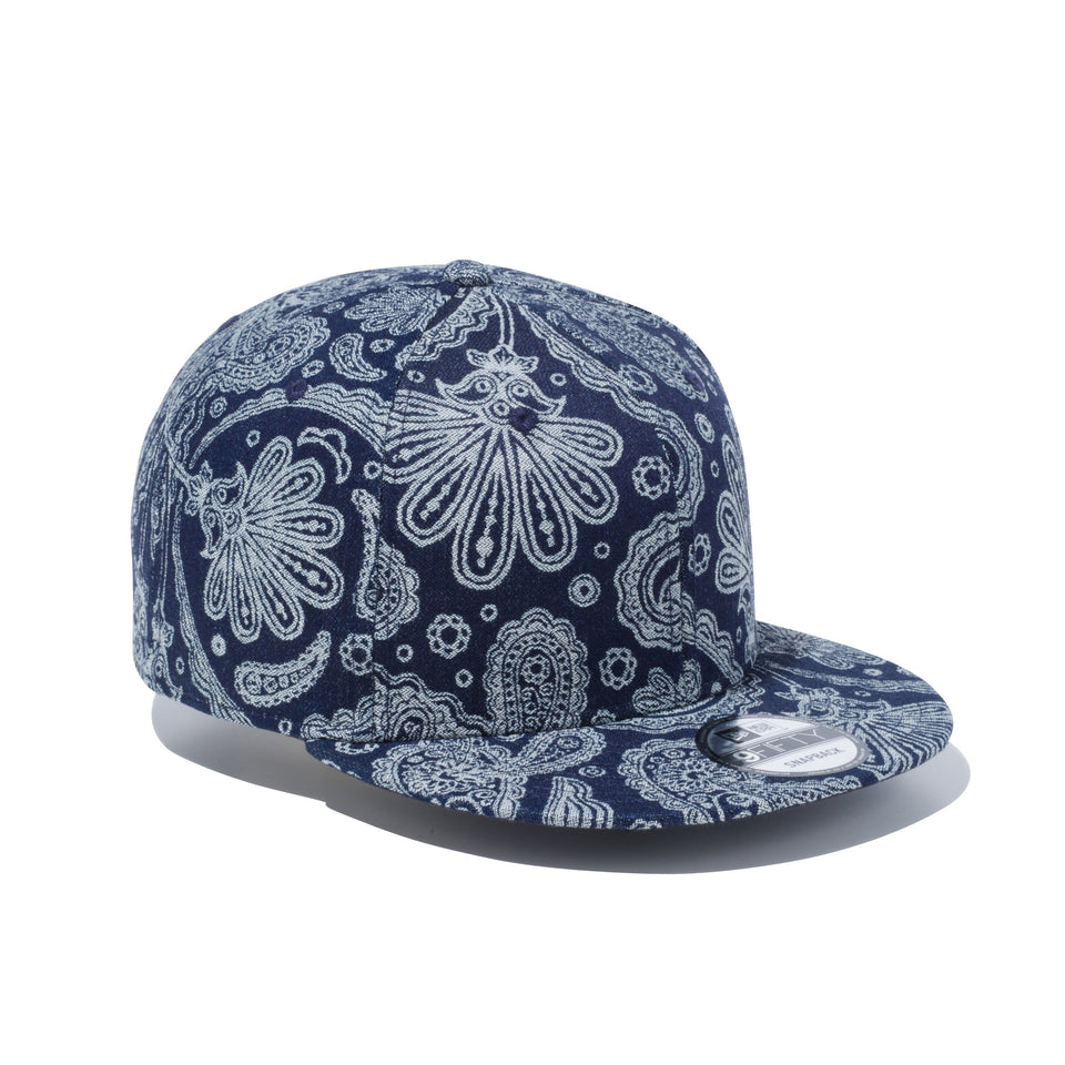 9FIFTY デニムペイズリー ジャカードデニム アンティークシルバーピンフラッグ