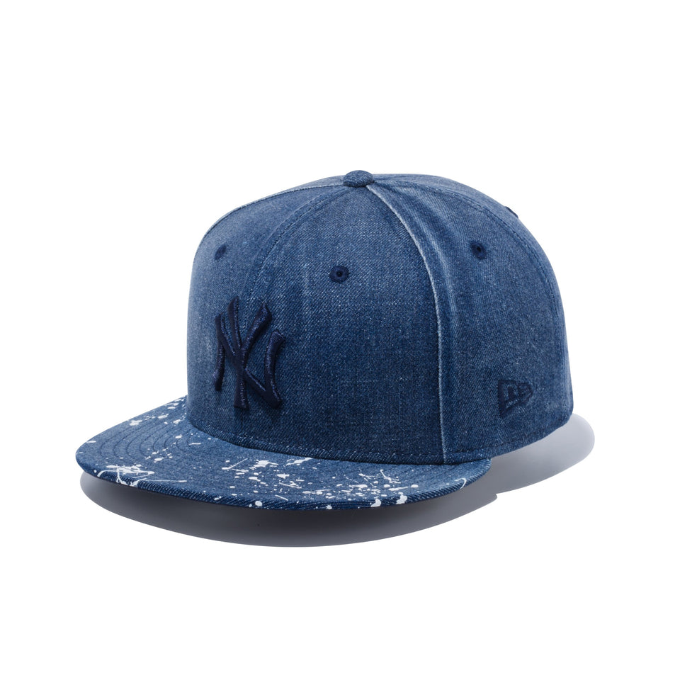 9FIFTY スプラッシュペイント ニューヨーク・ヤンキース ウォッシュドデニム ホワイトスプラッシュペイントバイザー
