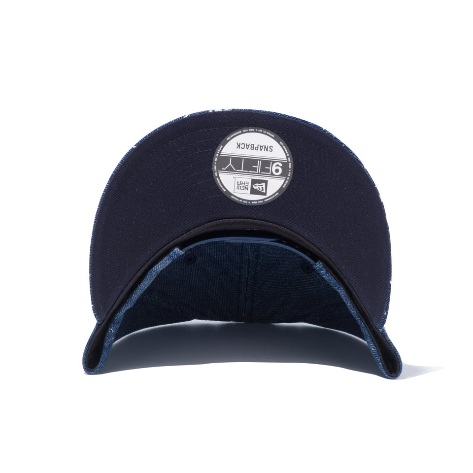 9FIFTY スプラッシュペイント ニューヨーク・ヤンキース ウォッシュドデニム ホワイトスプラッシュペイントバイザー