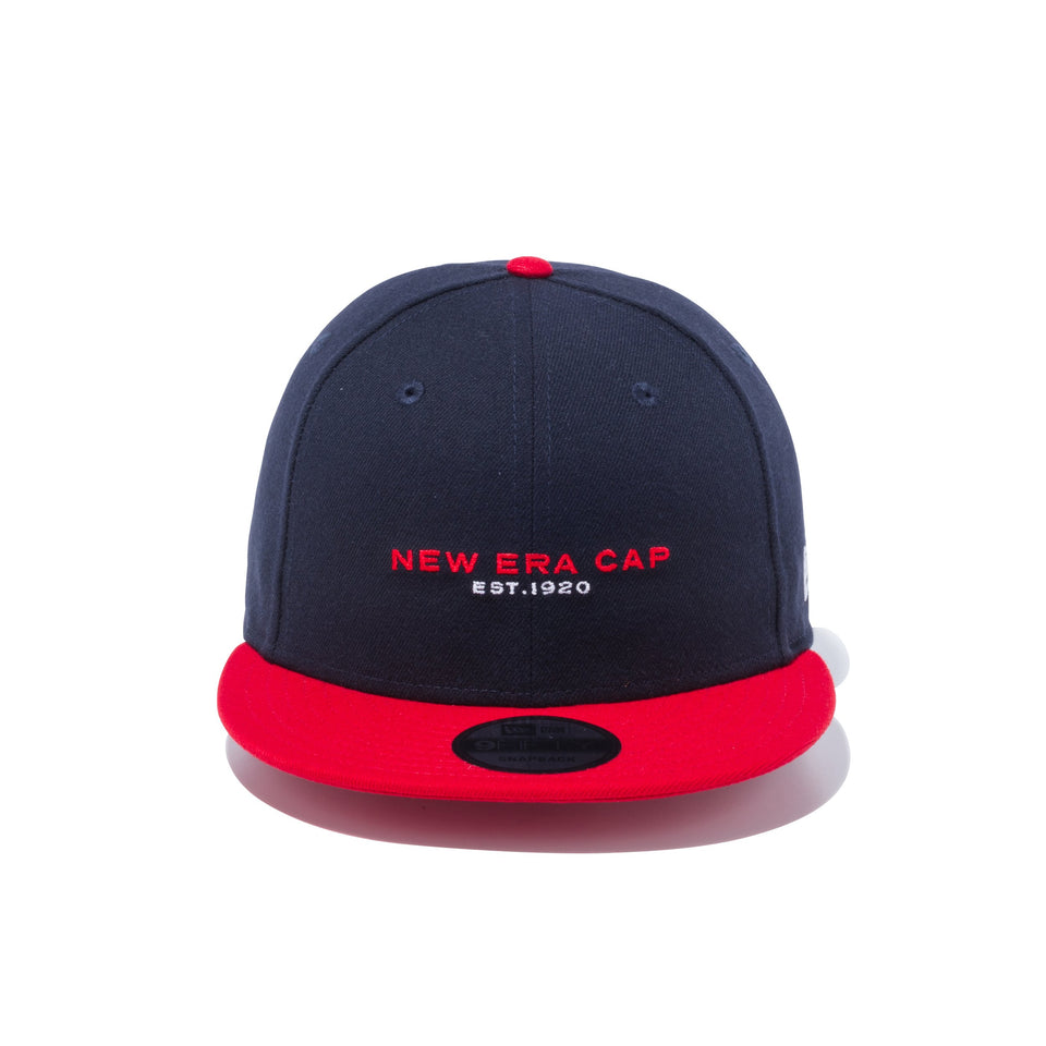 9FIFTY ベーシックファブリックス NEW ERA CAP ネイビー スカーレットバイザー