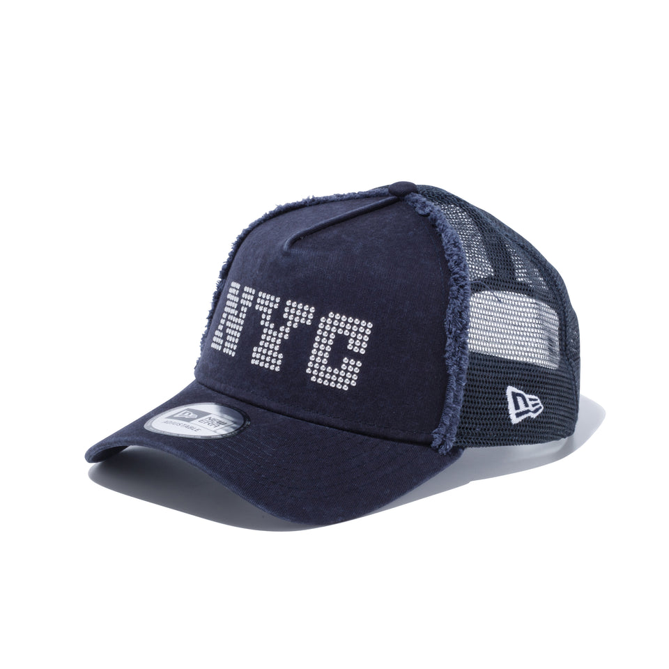 9FORTY A-Frame トラッカー NYC ロゴ ネイビー × スノーホワイト / ミッドナイトネイビー