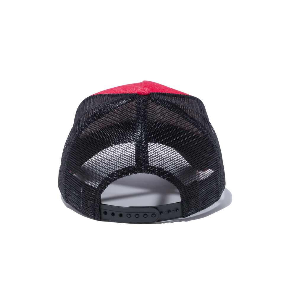 9FORTY A-Frame トラッカー リネンデニム NEW ERA レッド × ホワイト ブラックメッシュ