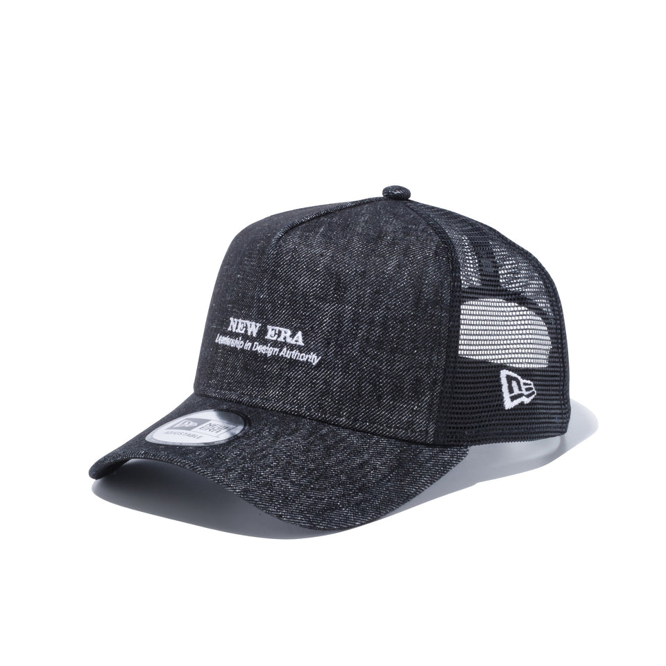 9FORTY A-Frame トラッカー リネンデニム NEW ERA ブラック × ホワイト