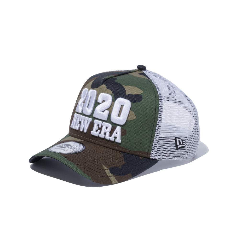 9FORTY A-Frame トラッカー New Era 2020 ウッドランドカモ ホワイトメッシュ