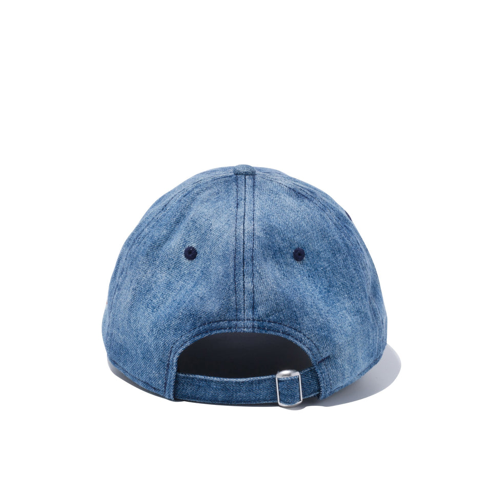 9THIRTY クロスストラップ ウォッシュドデニム レザーパッチ