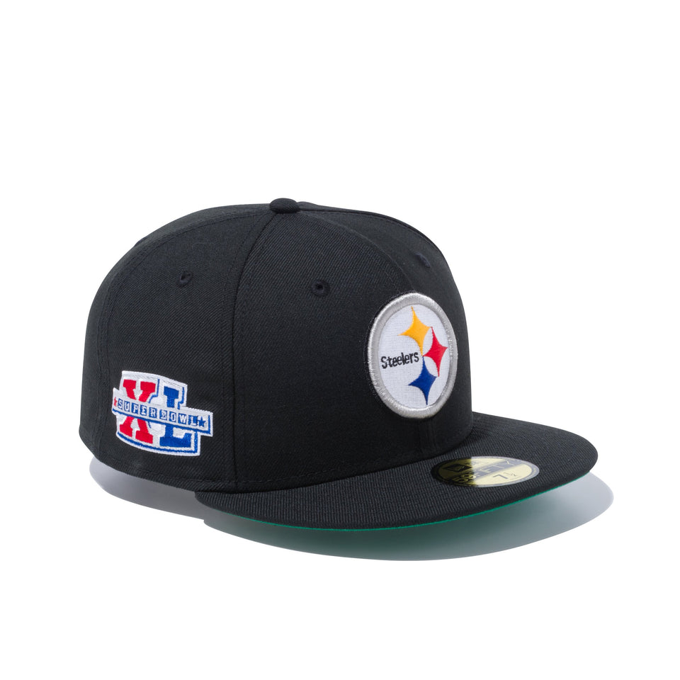 59FIFTY NFL カスタム ピッツバーグ・スティーラーズ スーパーボウル エンブレム グリーンアンダーバイザー
