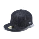 59FIFTY リネンデニム ブラック ホワイトフラッグ