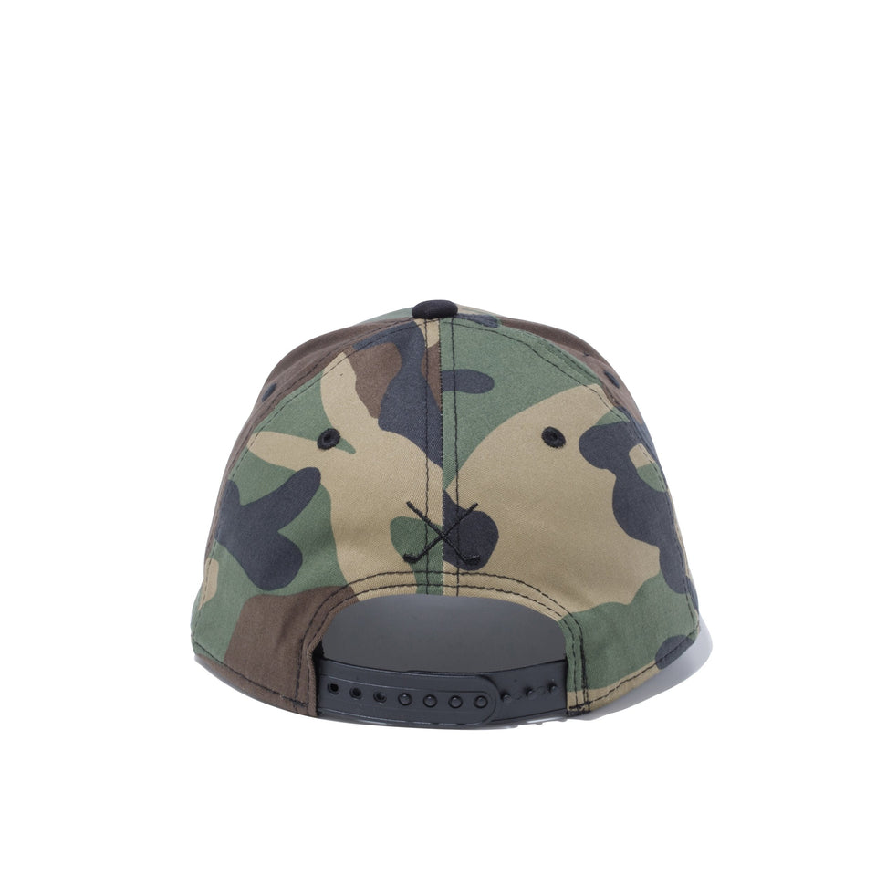 【ゴルフ】 9FIFTY ストレッチスナップ NEW ERA ロゴ ウッドランドカモ ブラックバイザー