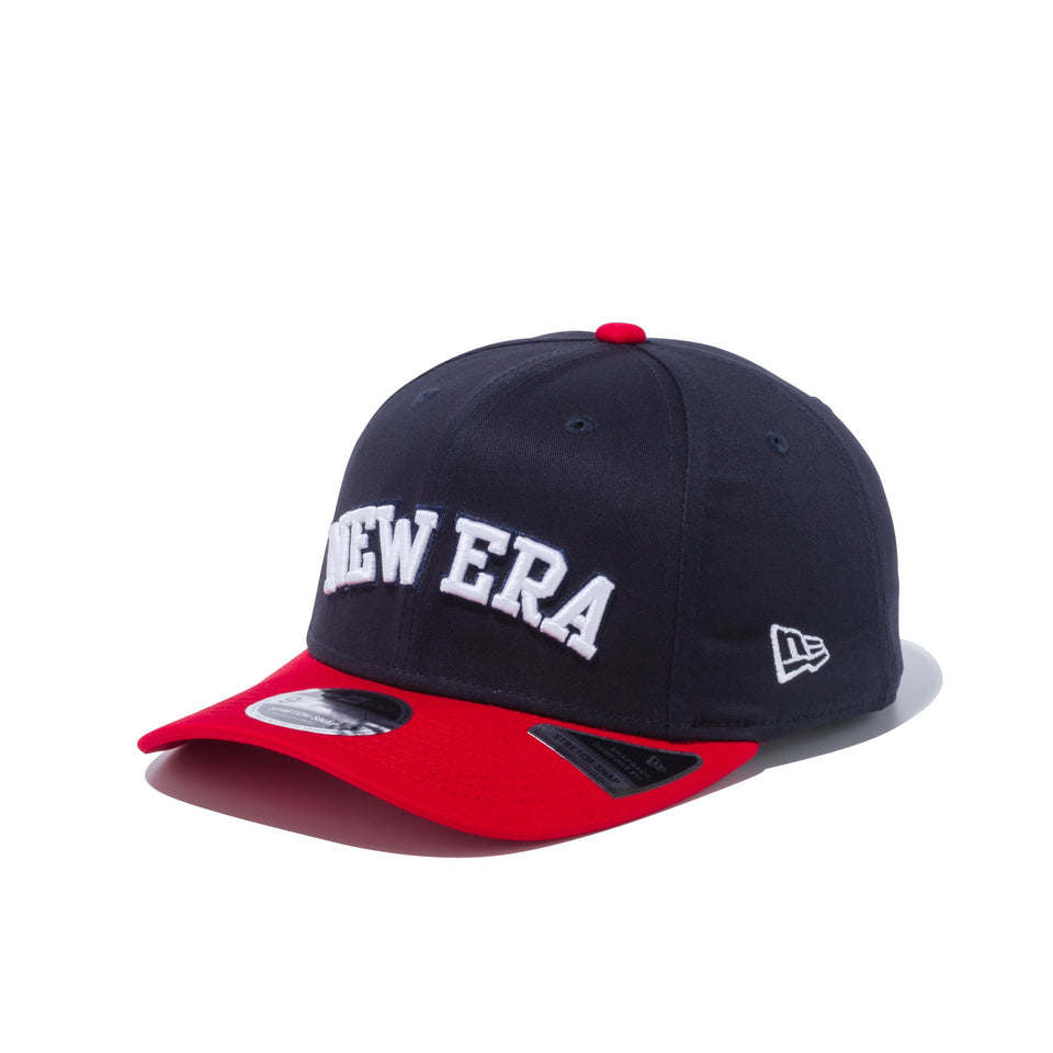 【ゴルフ】 9FIFTY ストレッチスナップ NEW ERA ロゴ ネイビー スカーレットバイザー