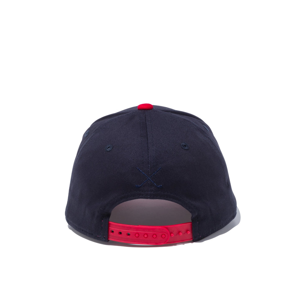 【ゴルフ】 9FIFTY ストレッチスナップ NEW ERA ロゴ ネイビー スカーレットバイザー