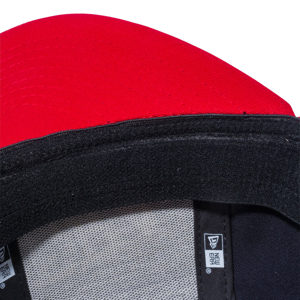 【ゴルフ】 9FIFTY ストレッチスナップ NEW ERA ロゴ ネイビー スカーレットバイザー