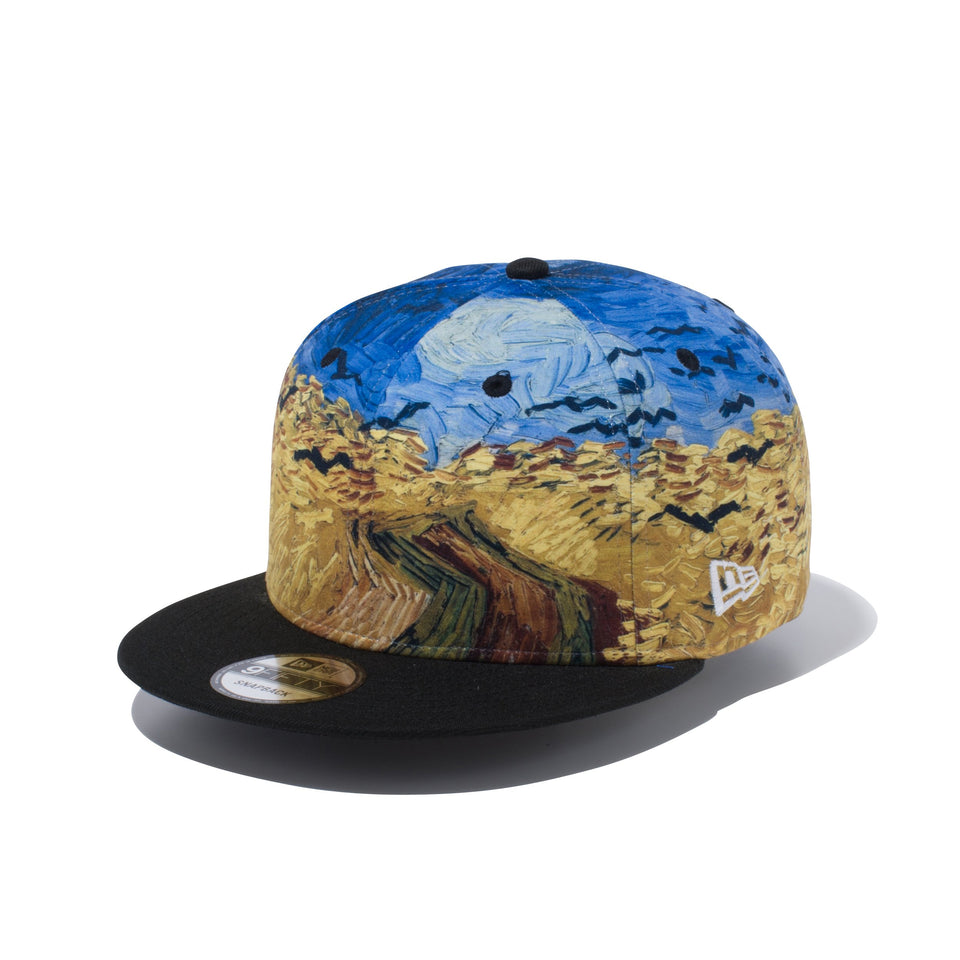 9FIFTY フィンセント・ファン・ゴッホ 鳥の群れ飛ぶ麦畑 オールオーバープリント ブラックバイザー