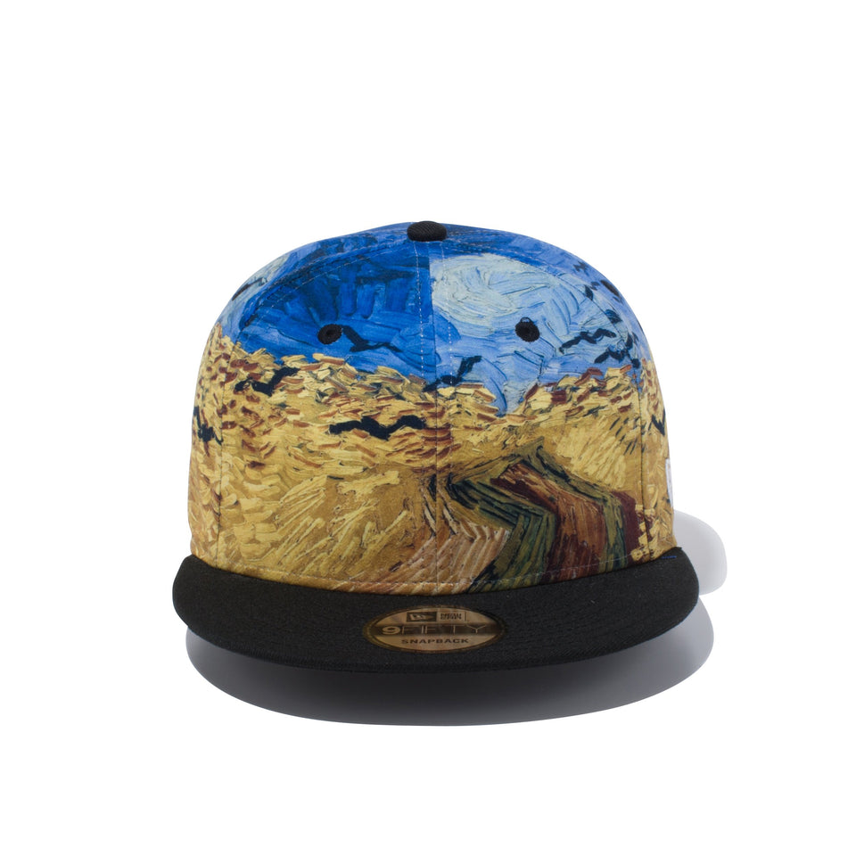 9FIFTY フィンセント・ファン・ゴッホ 鳥の群れ飛ぶ麦畑 オールオーバープリント ブラックバイザー