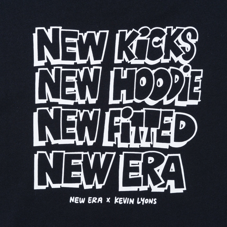 半袖 コットン Tシャツ Kevin Lyons ケヴィン・ライオンズ NEW ERA オリジナルロゴ タイポグラフィー ブラック レギュラーフィット