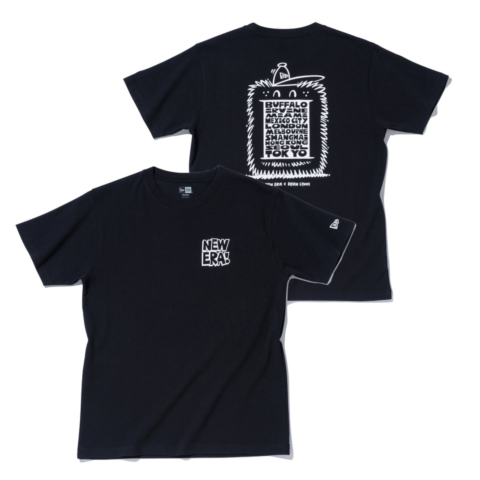 半袖 コットン Tシャツ Kevin Lyons ケヴィン・ライオンズ NEW ERA オリジナルロゴ ストア ブラック レギュラーフィット