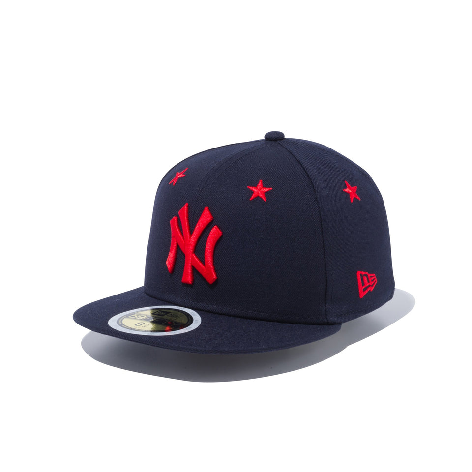 Kid's 59FIFTY Star Eyelets ニューヨーク・ヤンキース ブラック × ラディアントレッド