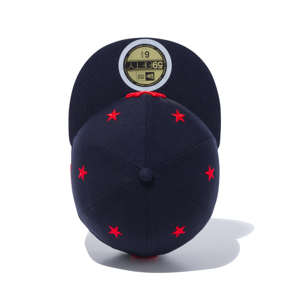Kid's 59FIFTY Star Eyelets ニューヨーク・ヤンキース ブラック × ラディアントレッド