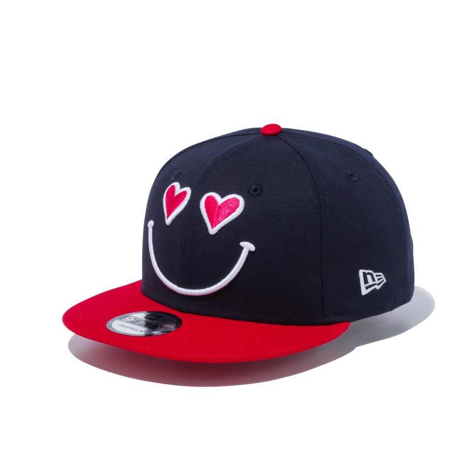 9FIFTY スマイル ネイビー × ストロベリー/スノーホワイト スカーレットバイザー