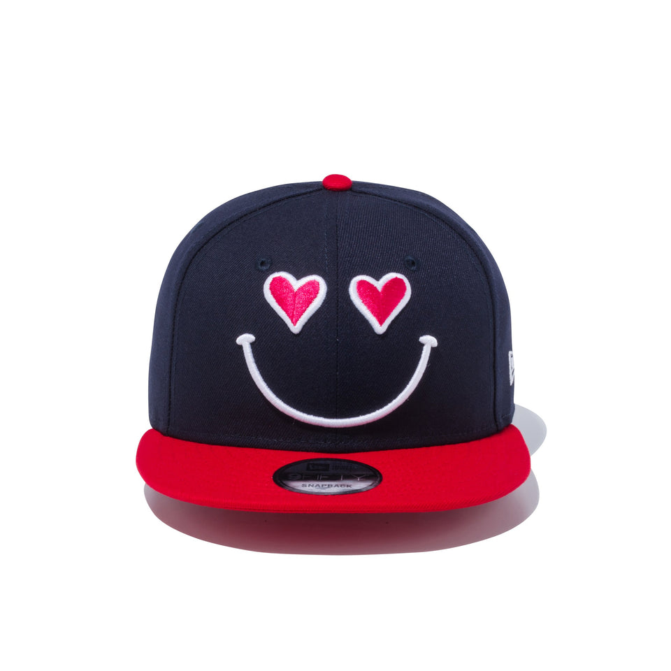 9FIFTY スマイル ネイビー × ストロベリー/スノーホワイト スカーレットバイザー