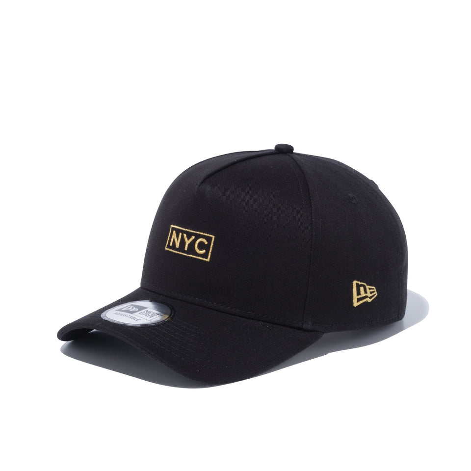 9FORTY A-Frame NYC ボックスロゴ ブラック × メタリックゴールド