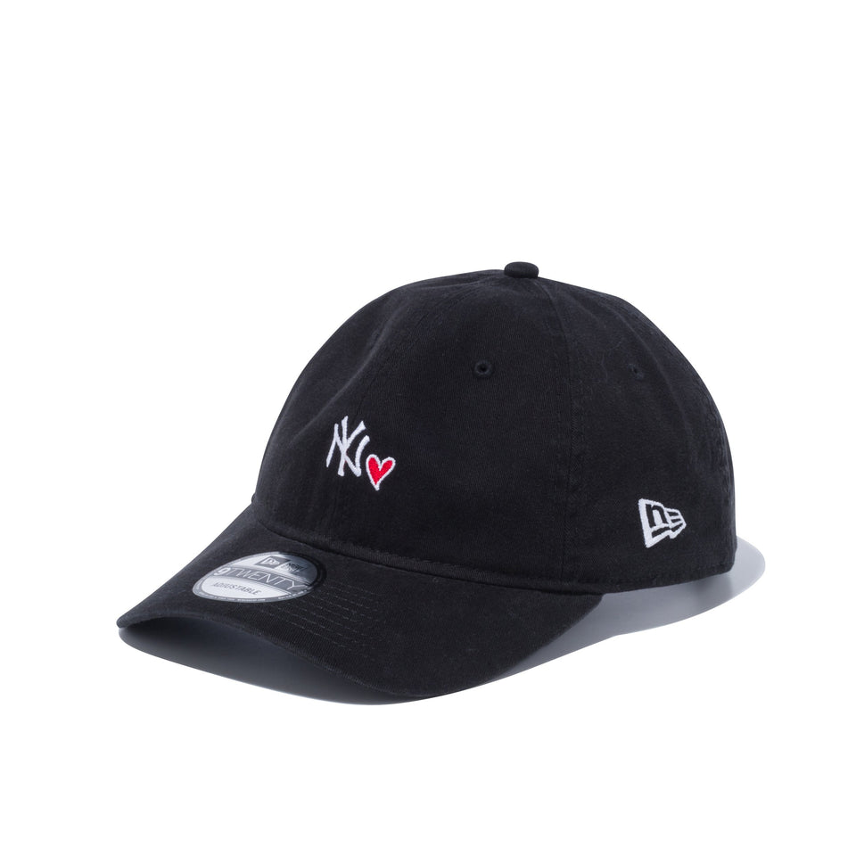 9TWENTY クロスストラップ With Heart ニューヨーク・ヤンキース ミニロゴ ブラック
