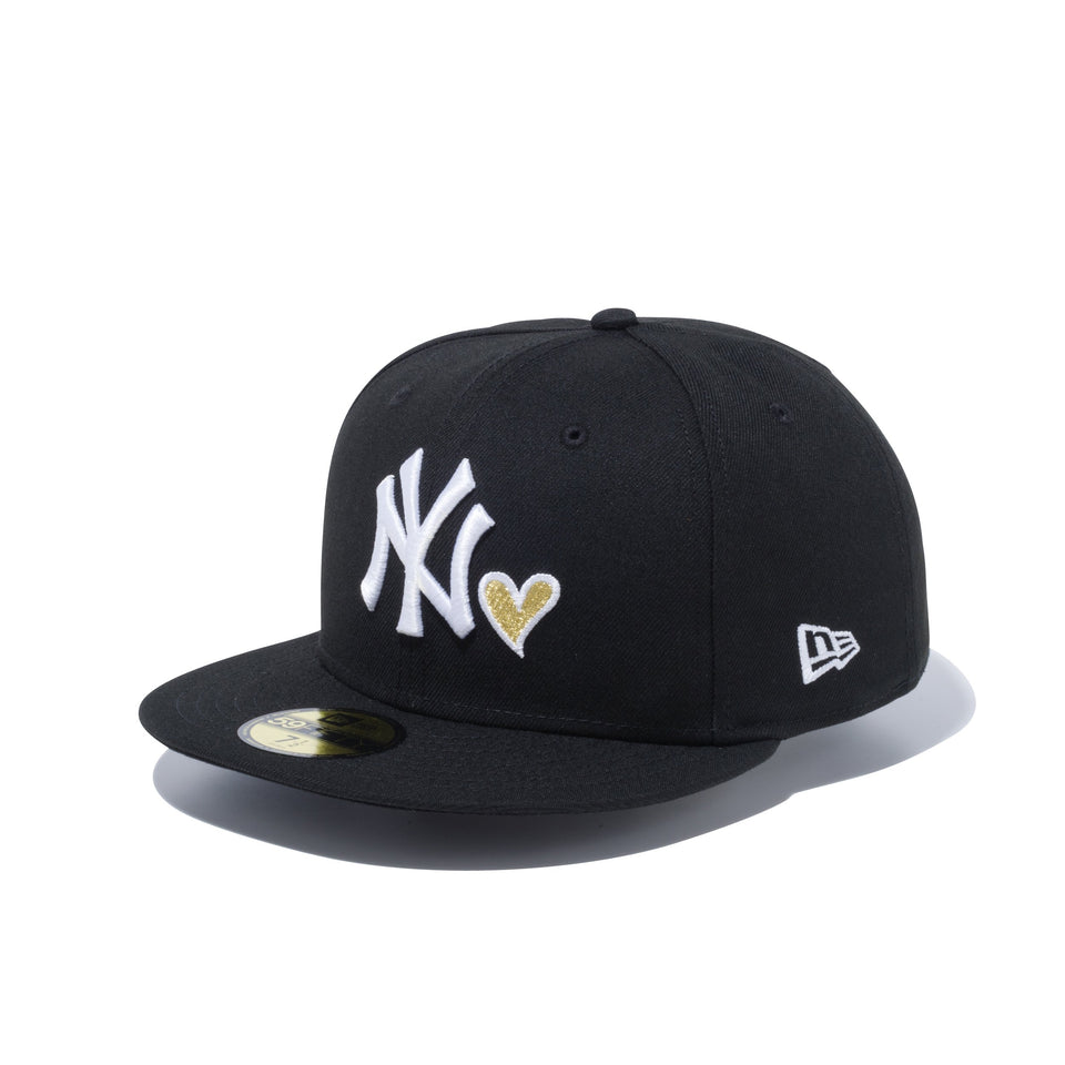 59FIFTY With Heart ニューヨーク・ヤンキース ブラック × スノーホワイト / メタリックゴールド