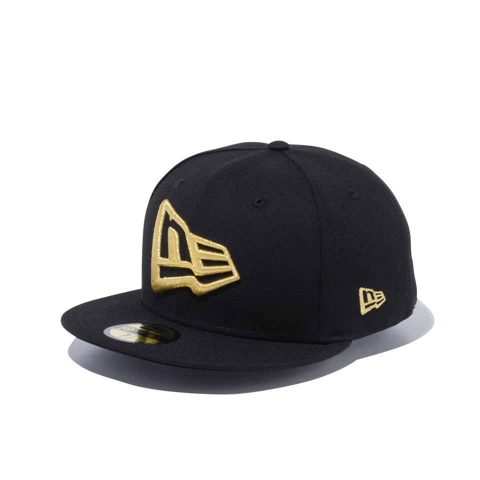 59FIFTY ビッグフラッグ ブラック × メタリックゴールド